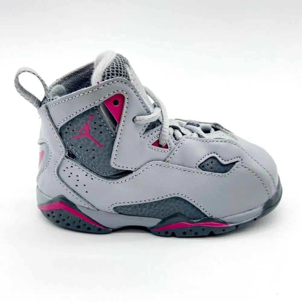 Jordan True Flight GT Wolf Grey Deadly Pink Toddler Sneakers 645071 018